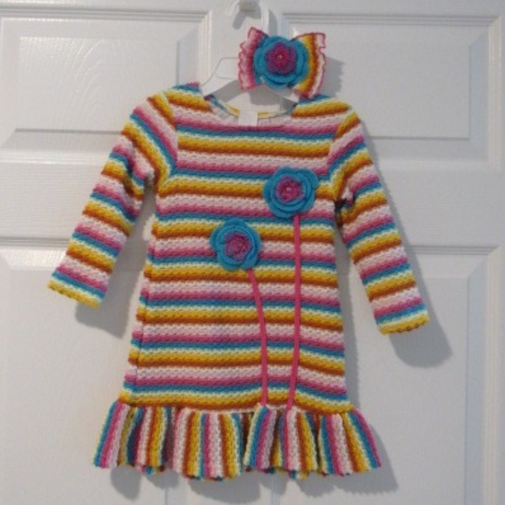 Toddler Girl's Boutique Cachcach knit dress 2T